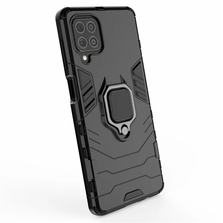 Custodia ibrida Cool Guard 2-in-1 Ring Holder Kickstand PC TPU per Samsung Galaxy M62 / Galaxy F62 - Nero