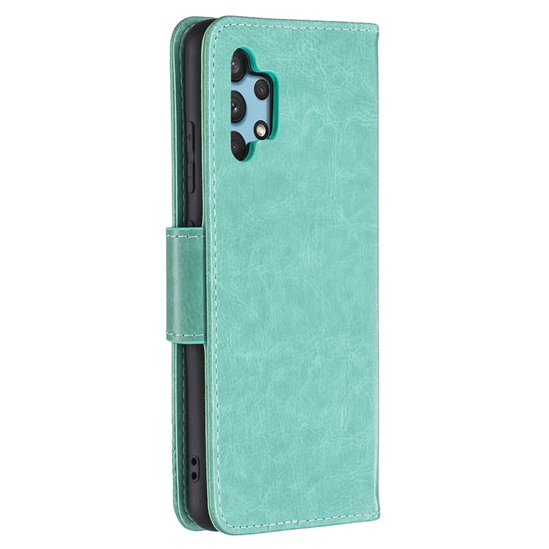 Imprint Butterfly Leather Wallet Case for Samsung Galaxy A32 4G (EU Version) - Green