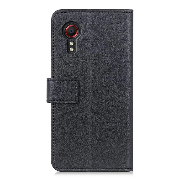Кожаный чехол-подставка для Samsung Galaxy Xcover 5 - чёрный