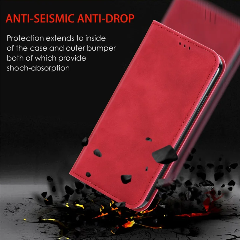 Autp-absorbed Vintage Skin Feeling PU Leather Phone Case for Samsung Galaxy A51 4G SM-A515 - Red