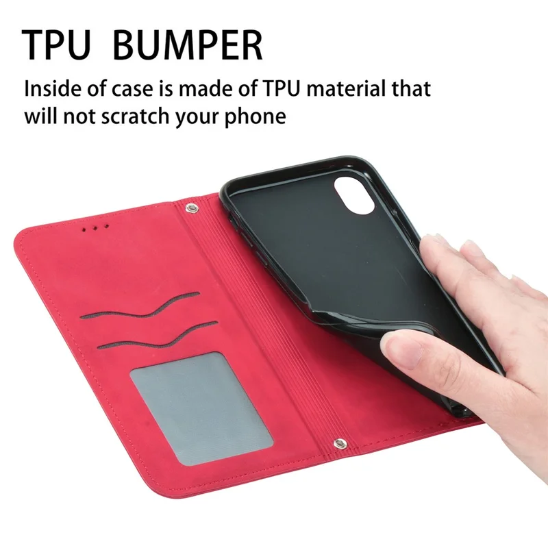 Autp-absorbed Vintage Skin Feeling PU Leather Phone Case for Samsung Galaxy A51 4G SM-A515 - Red