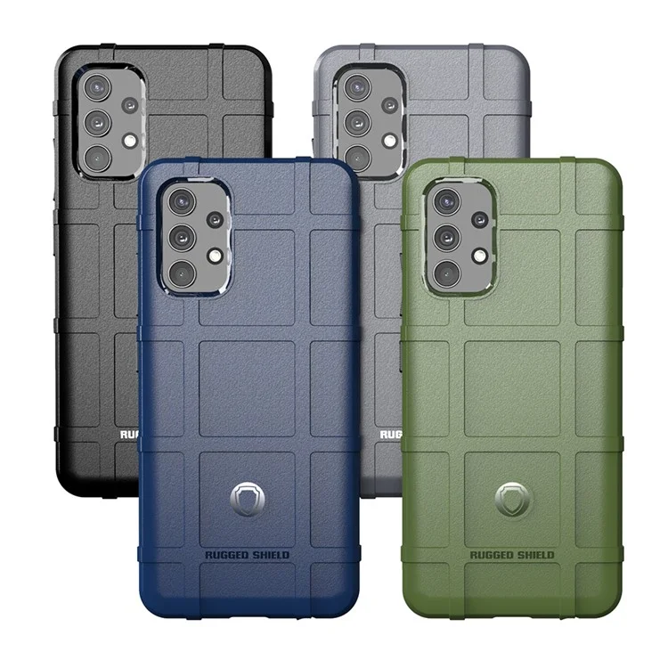 Shock-proof Rugged Square Grid TPU Phone Flexible Case for Samsung Galaxy A32 4G (US Version) - Black