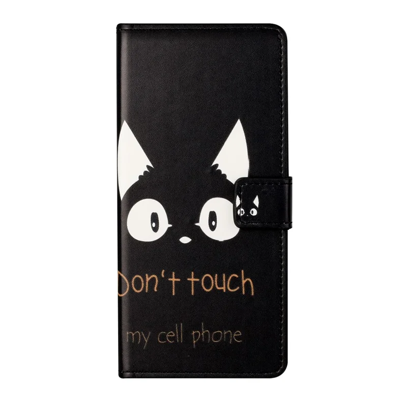 Pattern Printing Leather Wallet Stand Case for Samsung Galaxy S21 FE - Black Cat