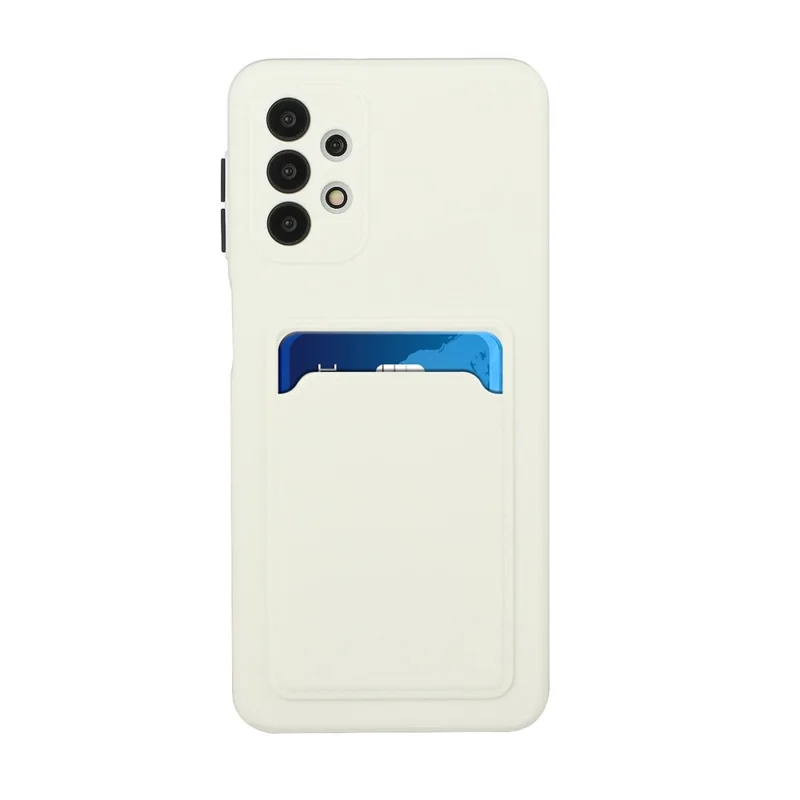 Drop-resistant Flexible TPU Phone Case with Card Holder Cover for Samsung Galaxy A72 4G/5G - White
