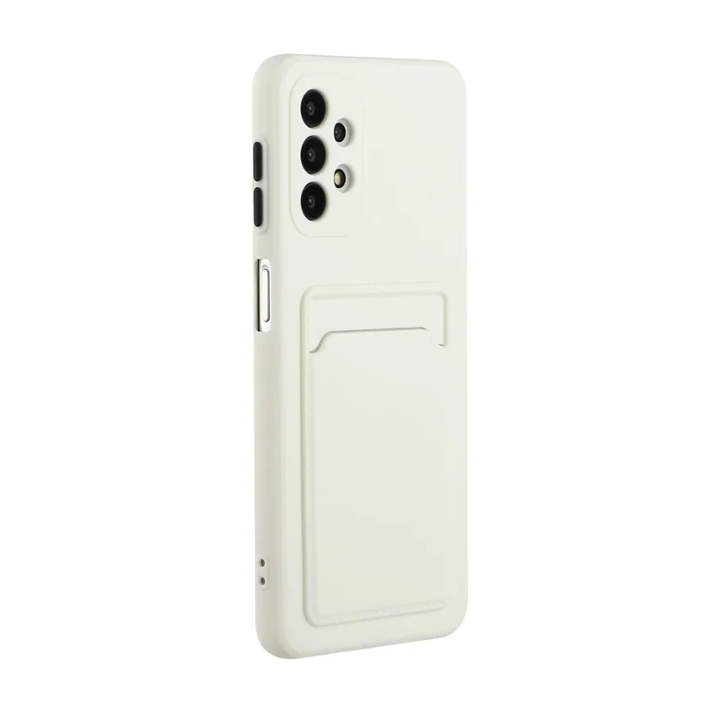 Drop-resistant Flexible TPU Phone Case with Card Holder Cover for Samsung Galaxy A72 4G/5G - White