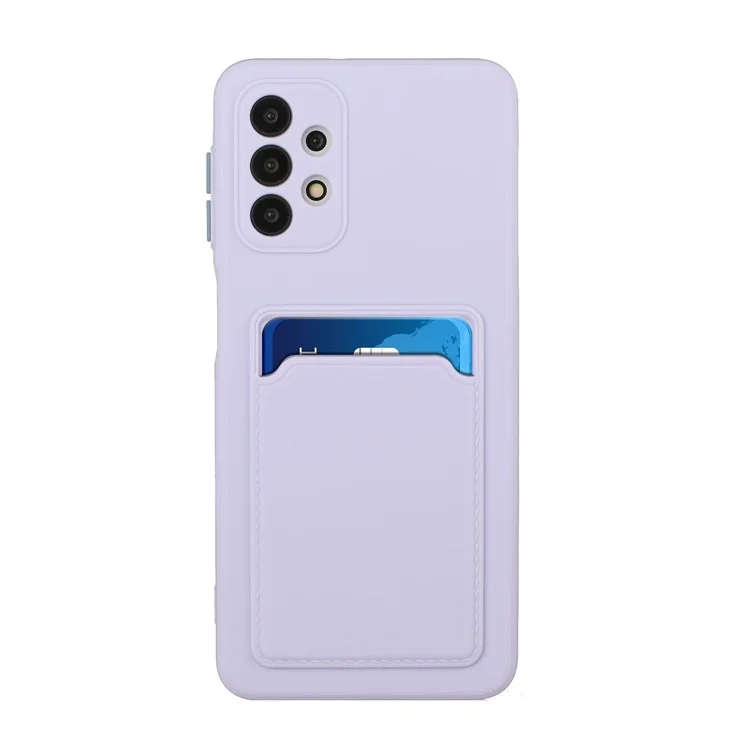 Stoßfeste, flexible TPU-Handyhülle mit Kartenfach für Samsung Galaxy A72 4G/5G - Lila