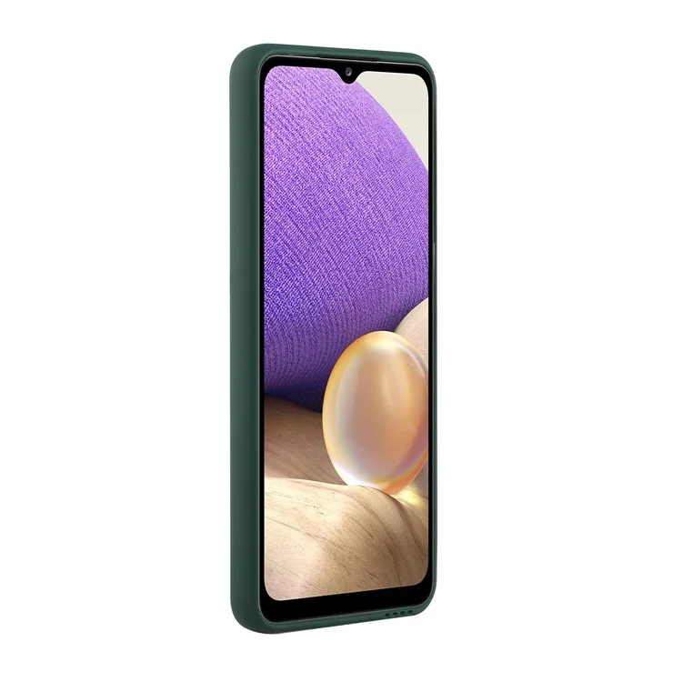 Étui de protection souple en TPU bien protégé avec porte-cartes pour Samsung Galaxy A32 5G/M32 5G - Vert foncé