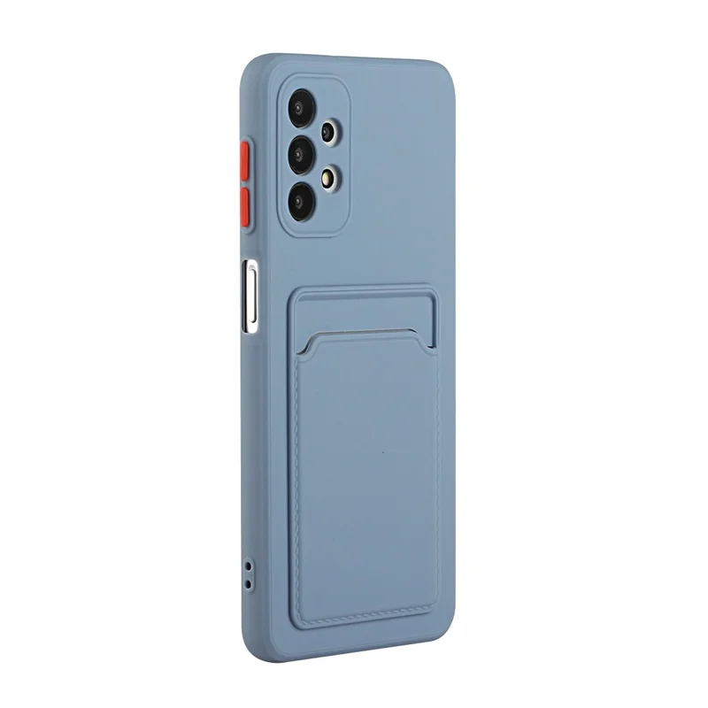 Well-Protected Flexible TPU Phone Case with Card Holder Cover for Samsung Galaxy A32 5G/M32 5G - Blue