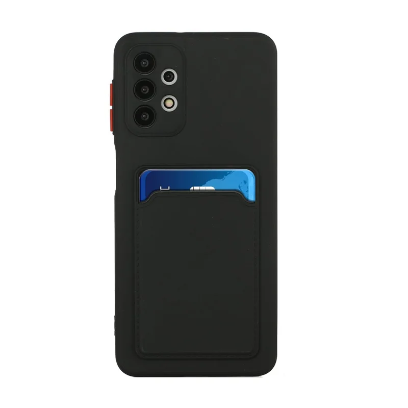 Well-Protected Flexible TPU Phone Case with Card Holder Cover for Samsung Galaxy A32 5G/M32 5G - Black