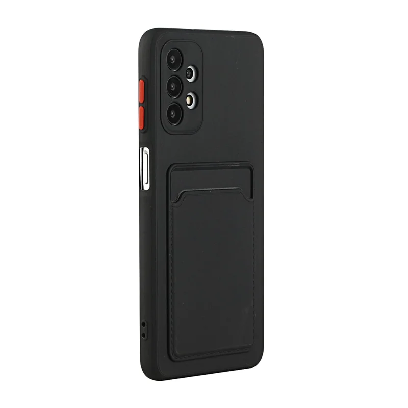 Well-Protected Flexible TPU Phone Case with Card Holder Cover for Samsung Galaxy A32 5G/M32 5G - Black