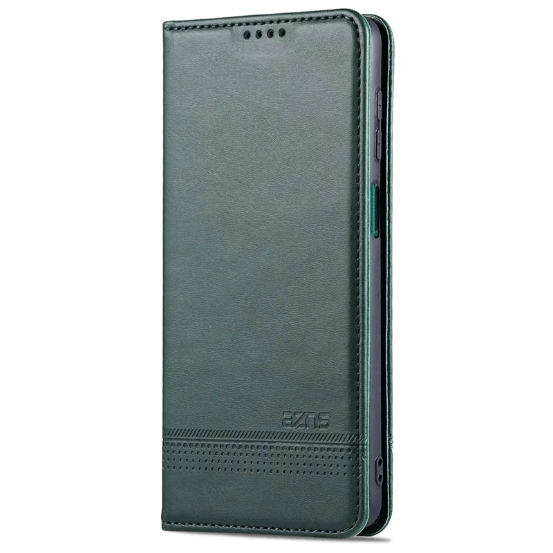 AZNS Wallet Design Auto-absorbed Magnet Well-Protected Leather Stand Mobile Shell Case for Samsung Galaxy F62/M62 - Green