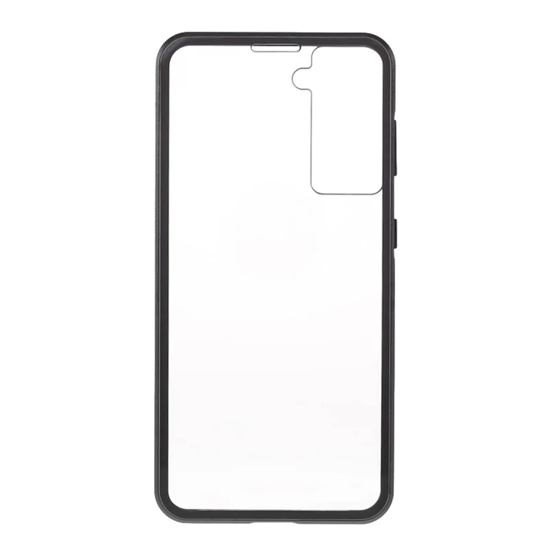 Vollkörperschutzhülle für Samsung Galaxy S21 5G / 4G, magnetische Panzerglas-Hülle, doppelseitig – Schwarz