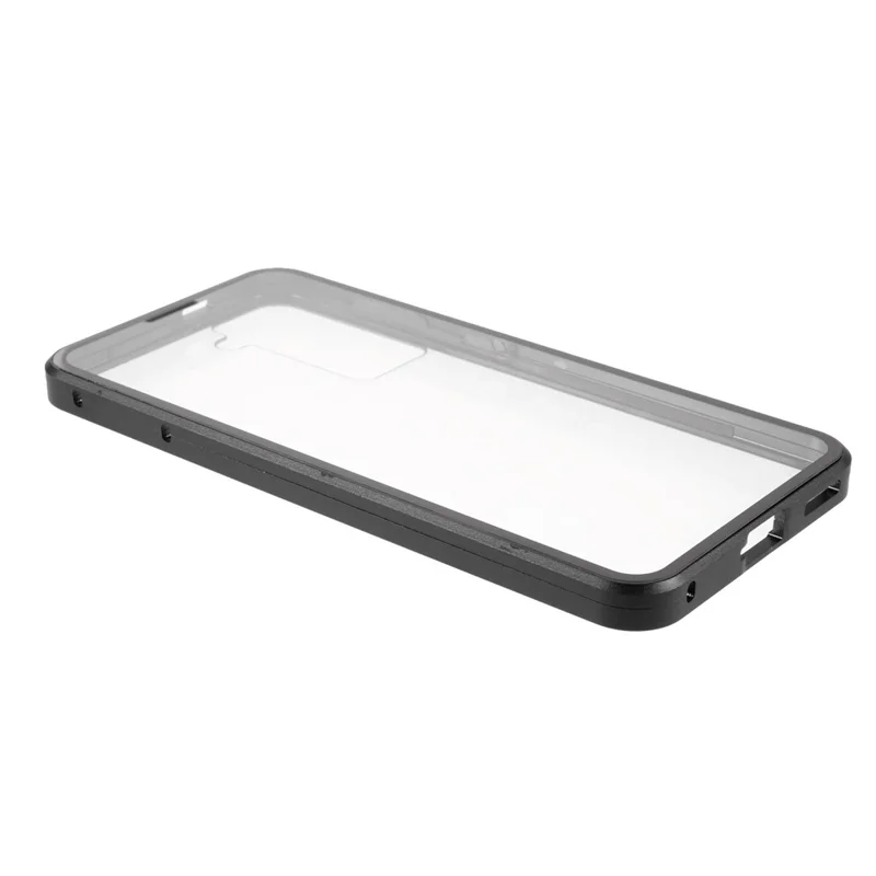 Vollkörperschutzhülle für Samsung Galaxy S21 5G / 4G, magnetische Panzerglas-Hülle, doppelseitig – Schwarz