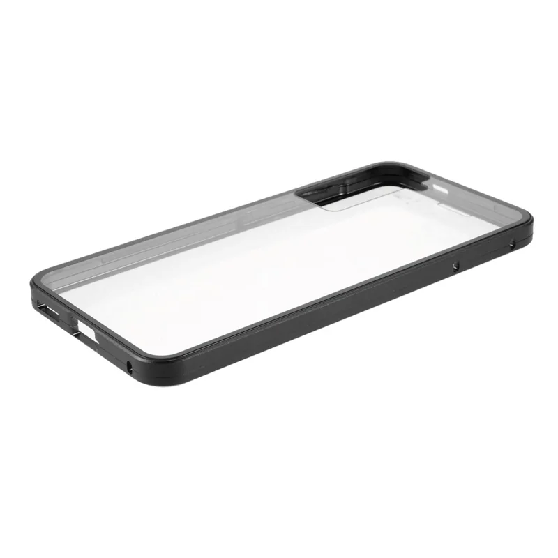 Vollkörperschutzhülle für Samsung Galaxy S21 5G / 4G, magnetische Panzerglas-Hülle, doppelseitig – Schwarz