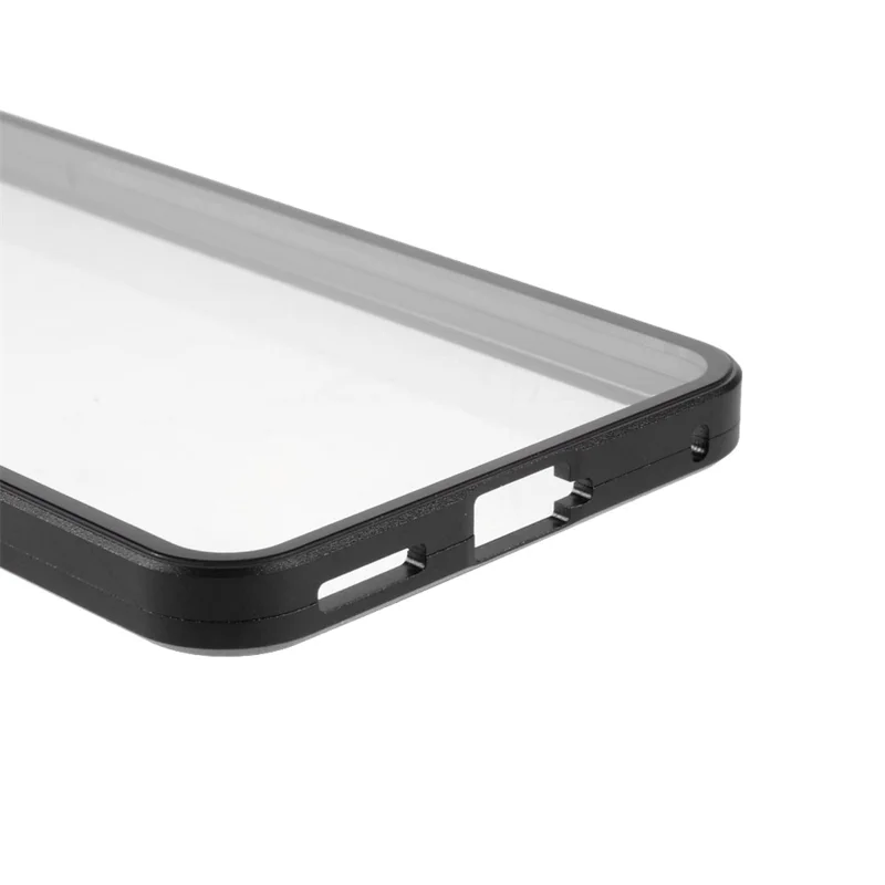 Vollkörperschutzhülle für Samsung Galaxy S21 5G / 4G, magnetische Panzerglas-Hülle, doppelseitig – Schwarz
