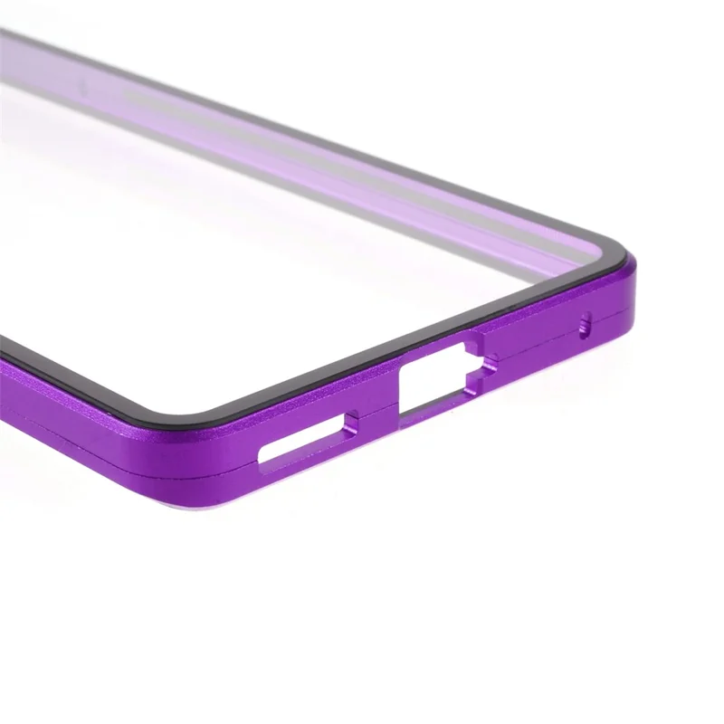 For Samsung Galaxy S21 Ultra 5G Full Body Case Magnetic Tempered Glass Double-Sided Phone Case - Purple