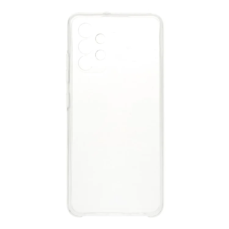 Capa Protetora Híbrida de PET na Parte Frontal + Armação de TPU + Painel Traseiro Acrílico Transparente de Cobertura Total para Samsung Galaxy A32 4G