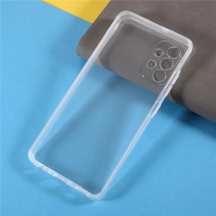Capa Protetora Híbrida de PET na Parte Frontal + Armação de TPU + Painel Traseiro Acrílico Transparente de Cobertura Total para Samsung Galaxy A32 4G