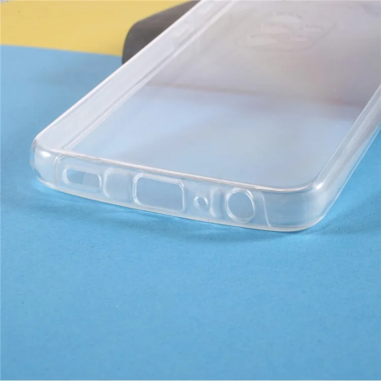 Capa Protetora Híbrida de PET na Parte Frontal + Armação de TPU + Painel Traseiro Acrílico Transparente de Cobertura Total para Samsung Galaxy A32 4G