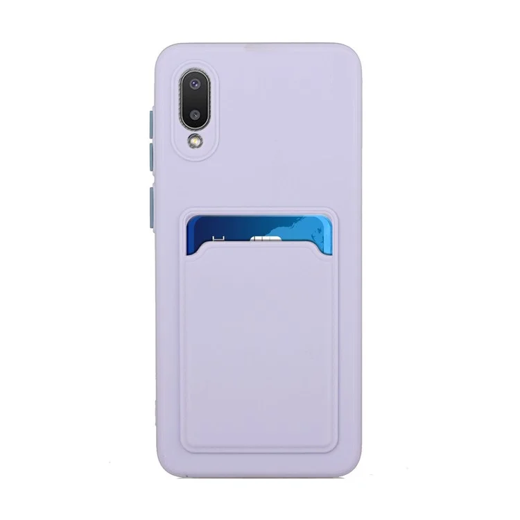 Мягкая Крышка Телефона TPU с Держателем Карты Для Samsung Galaxy M02 / A02 - Светло-фиолетовый