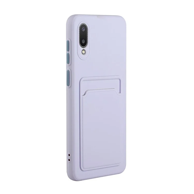 Мягкая Крышка Телефона TPU с Держателем Карты Для Samsung Galaxy M02 / A02 - Светло-фиолетовый