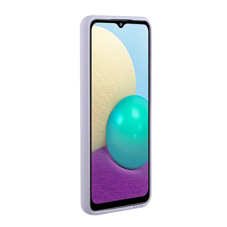 Мягкая Крышка Телефона TPU с Держателем Карты Для Samsung Galaxy M02 / A02 - Светло-фиолетовый