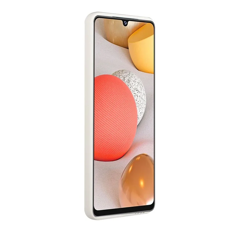 Soft TPU Phone Protection Case Cover with Card Holder for Samsung Galaxy M12 / A12 - White