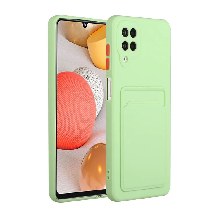 Мягкая Крышка Для Защиты Телефона TPU с Держателем Карты Для Samsung Galaxy M12 / A12 - Зеленый