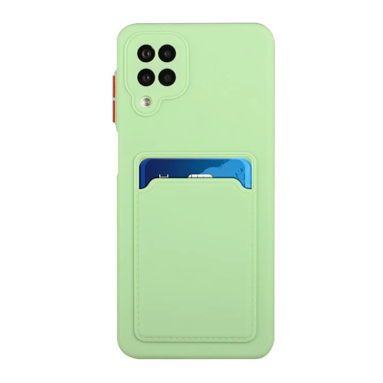 Мягкая Крышка Для Защиты Телефона TPU с Держателем Карты Для Samsung Galaxy M12 / A12 - Зеленый