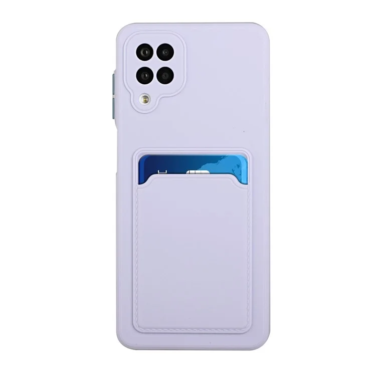 Coperchio di Protezione Del Telefono TPU Morbido Con Supporto Per Schede Per Samsung Galaxy M12 / A12 - Viola Chiaro