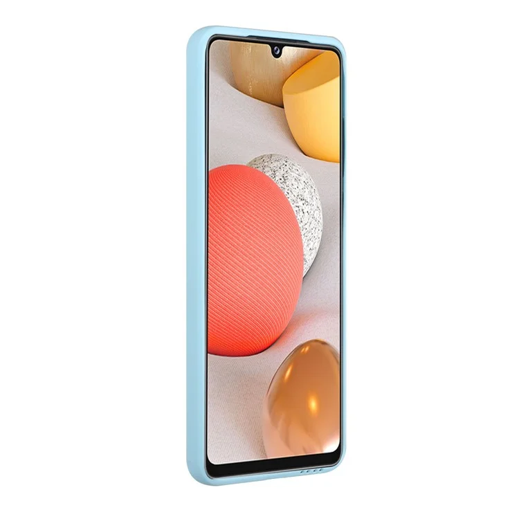 Soft TPU Phone Protection Case Cover with Card Holder for Samsung Galaxy M12 / A12 - Baby Blue