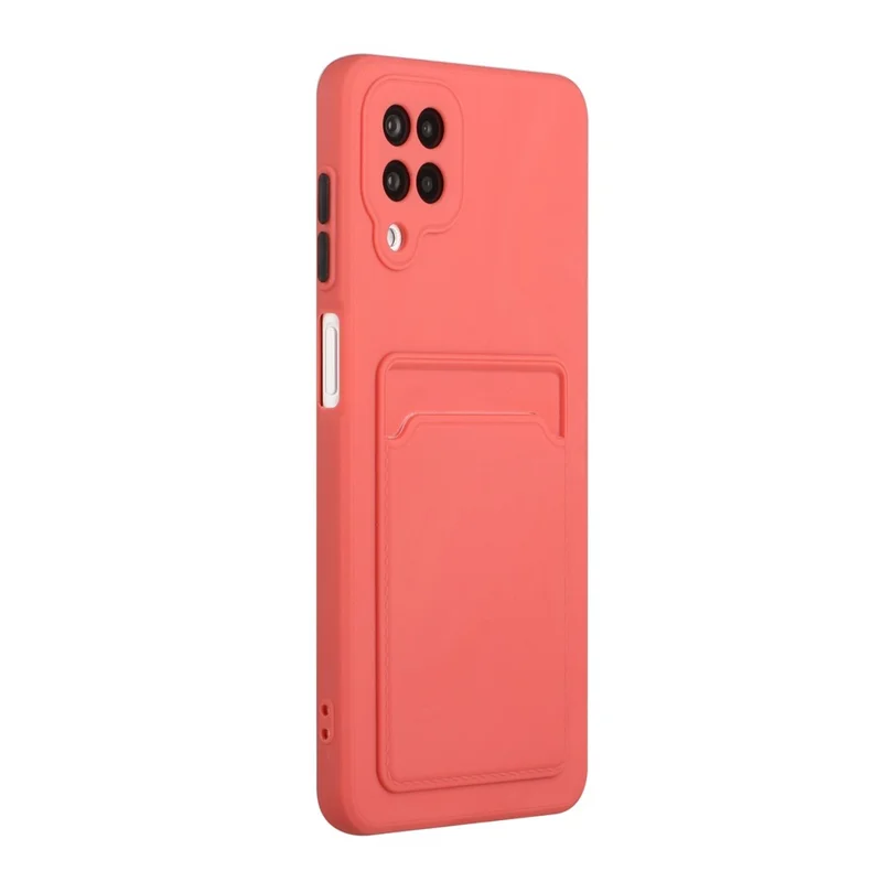 Soft TPU Phone Protection Case Cover with Card Holder for Samsung Galaxy M12 / A12 - Coral