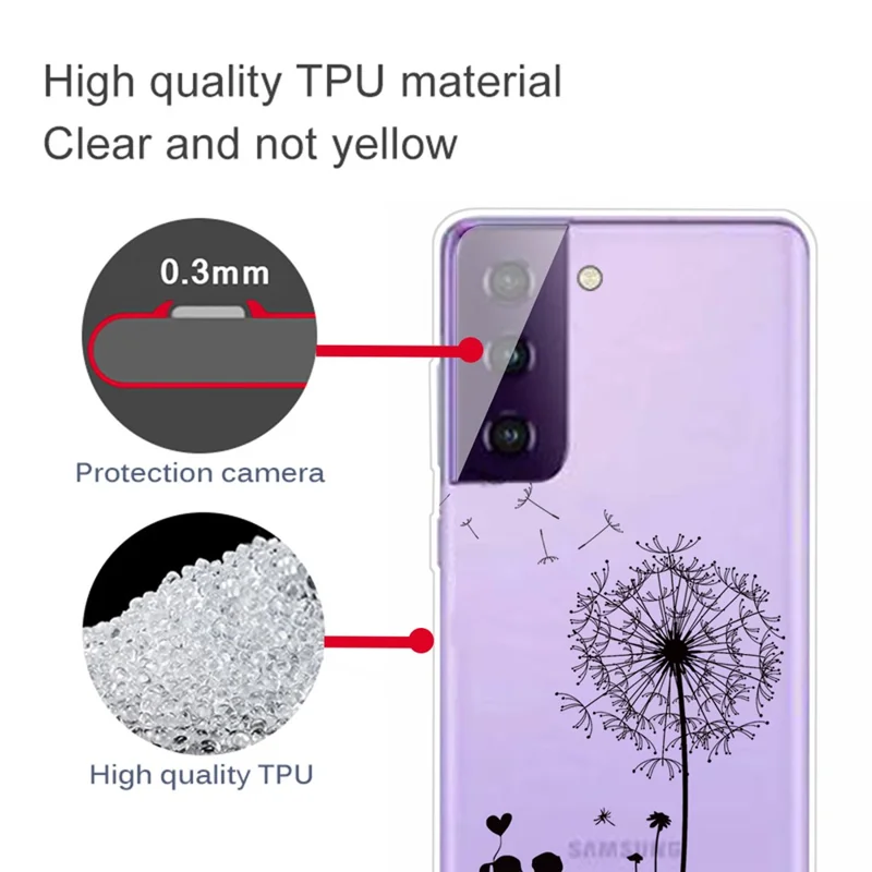 Hot Style for Samsung Galaxy S21 FE Pattern Printing TPU Cover Phone Case - Dandelion