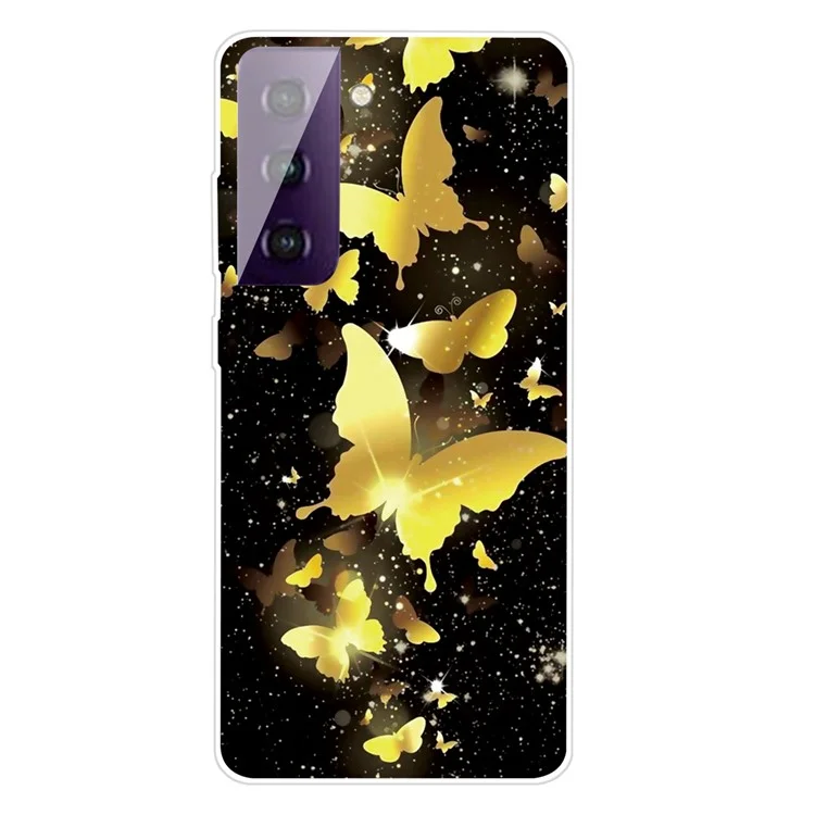 Impression de Motif TPU Téléphone Back Cover Cover Pour Samsung Galaxy S21 fe - Papillon or