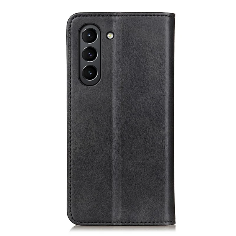 Etui portfelik z magnesem i podstawką z podzielonej skóry do Samsung Galaxy S21 FE – Czarny