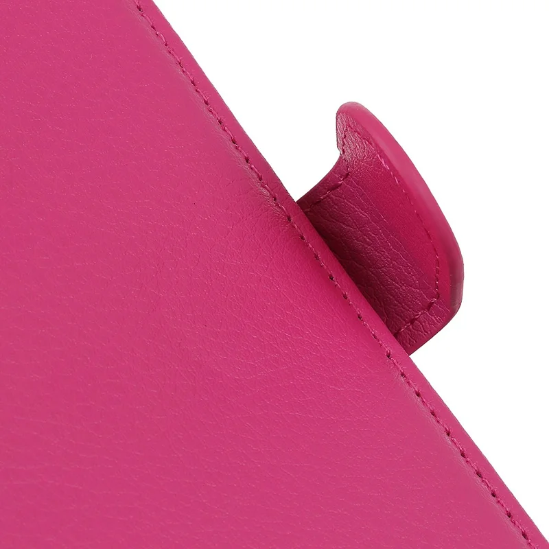 Carteira Classic Litchi Texture PU Leather Phone Stand Case para Samsung Galaxy S21 FE - Rose
