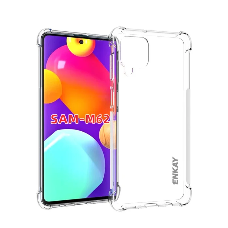 Enkay Hat Prince Enk-pc108 4 Ecken Verdicken Airbag Anti-schlupf-design Transparent Flexible Tpu-abdeckung Für Samsung Galaxy F62/M62