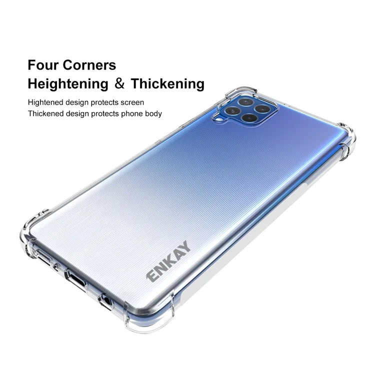 Enkay Hat Prince Enk-pc108 4 Ecken Verdicken Airbag Anti-schlupf-design Transparent Flexible Tpu-abdeckung Für Samsung Galaxy F62/M62