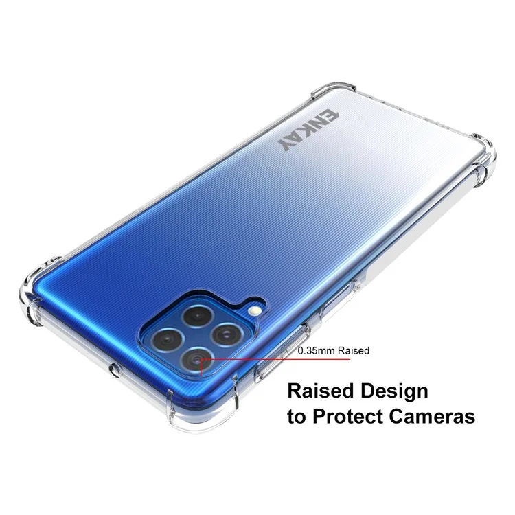 Enkay Hat Prince Enk-pc108 4 Ecken Verdicken Airbag Anti-schlupf-design Transparent Flexible Tpu-abdeckung Für Samsung Galaxy F62/M62