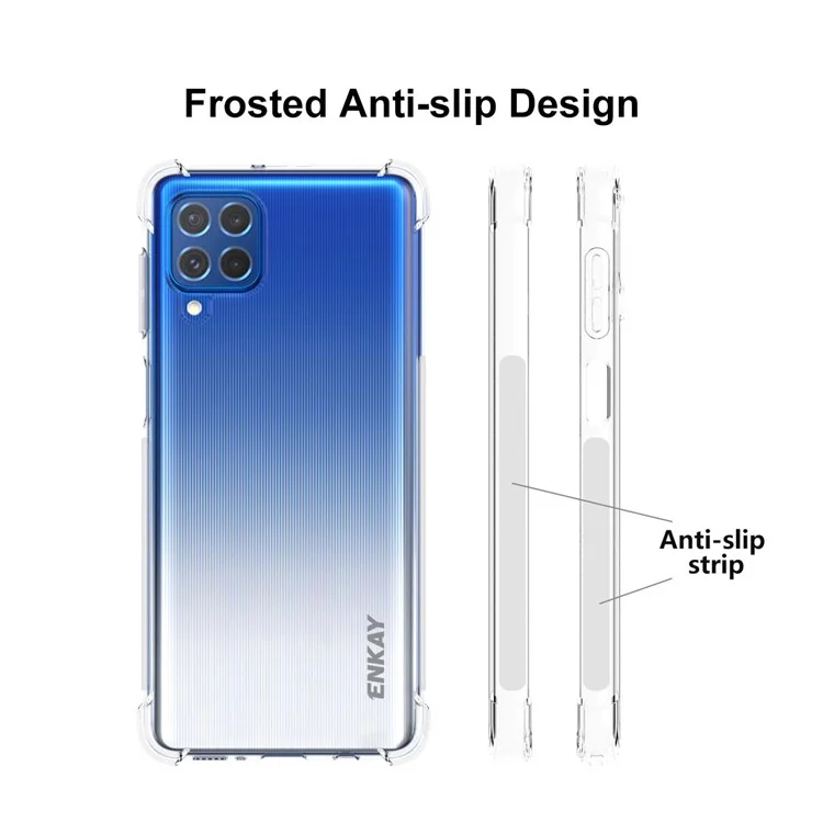 Enkay Hat Prince Enk-pc108 4 Ecken Verdicken Airbag Anti-schlupf-design Transparent Flexible Tpu-abdeckung Für Samsung Galaxy F62/M62