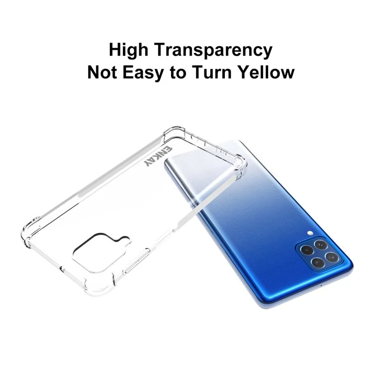 Enkay Hat Prince Enk-pc108 4 Ecken Verdicken Airbag Anti-schlupf-design Transparent Flexible Tpu-abdeckung Für Samsung Galaxy F62/M62