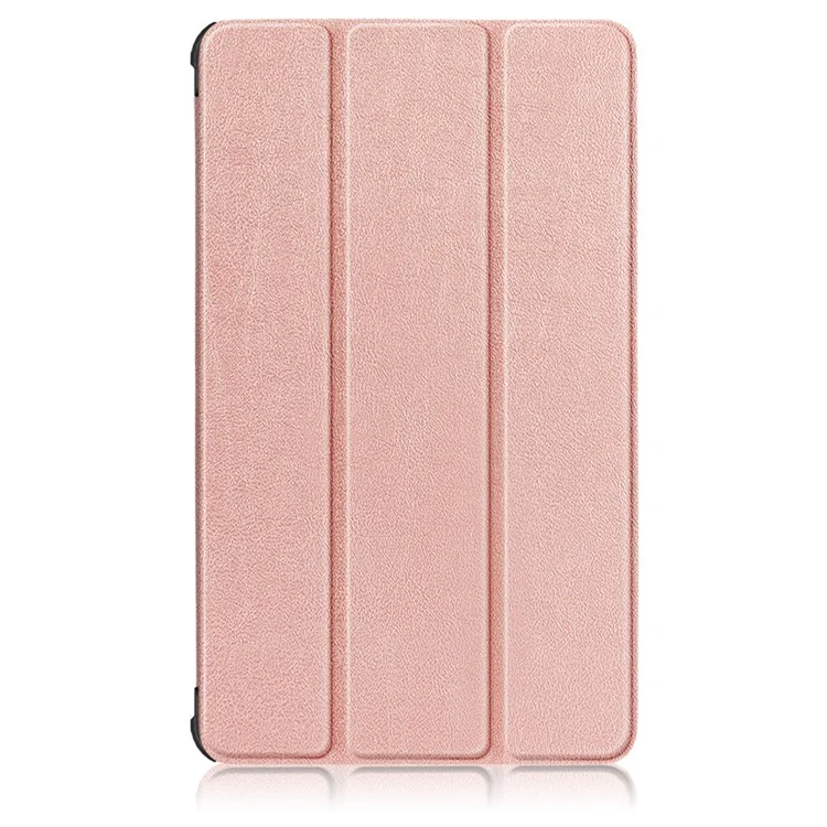 Tri-fold Leather Stand Case for Samsung Galaxy Tab A7 Lite T220/T225 8.7-Inch - Rose Gold