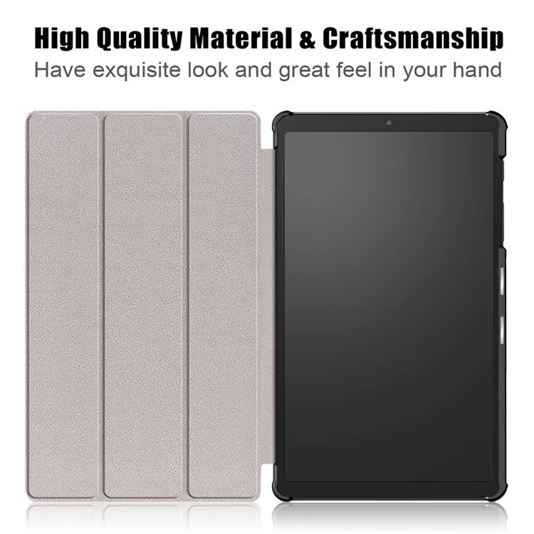 Tri-fold Leather Stand Case for Samsung Galaxy Tab A7 Lite T220/T225 8.7-Inch - Rose Gold