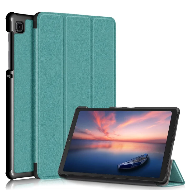 Tri-fold Leather Stand Case for Samsung Galaxy Tab A7 Lite T220/T225 8.7-Inch - Green