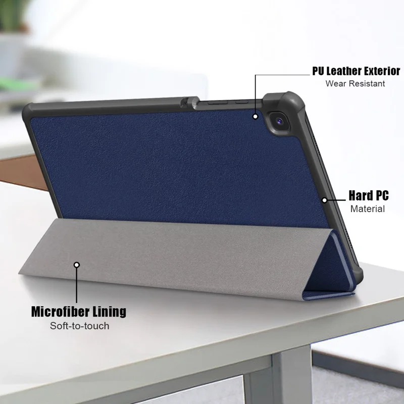 Tri-fold Leather Stand Case for Samsung Galaxy Tab A7 Lite T220/T225 8.7-Inch - Green