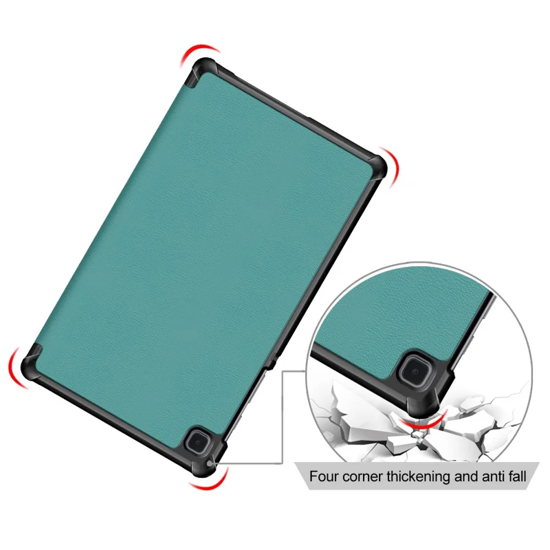 Tri-fold Leather Stand Case for Samsung Galaxy Tab A7 Lite T220/T225 8.7-Inch - Green