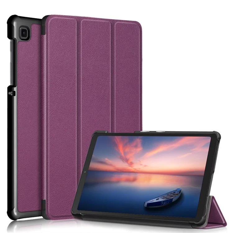 Custodia in pelle pieghevole a tre ante per Samsung Galaxy Tab A7 Lite T220/T225 da 8,7 pollici - Viola