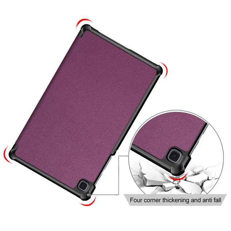 Custodia in pelle pieghevole a tre ante per Samsung Galaxy Tab A7 Lite T220/T225 da 8,7 pollici - Viola