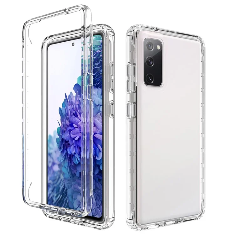 Étui de protection pour téléphone portable 2-en-1 en PC+TPU avec design dégradé de couleurs pour Samsung Galaxy S20 FE/S20 Fan Edition/S20 FE 5G/S20 Fan Edition 5G/S20 Lite/S20 FE 2022 - Transparent