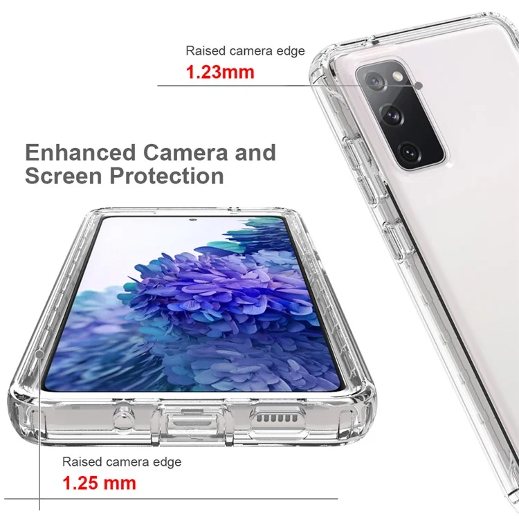 Étui de protection pour téléphone portable 2-en-1 en PC+TPU avec design dégradé de couleurs pour Samsung Galaxy S20 FE/S20 Fan Edition/S20 FE 5G/S20 Fan Edition 5G/S20 Lite/S20 FE 2022 - Transparent